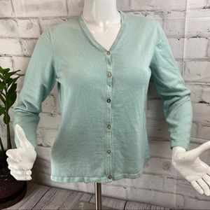 Silk cashmere cardigan, Petite Sophisticate, mint, size M